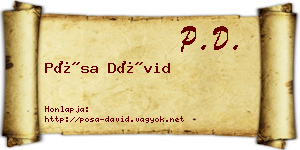 Pósa Dávid névjegykártya